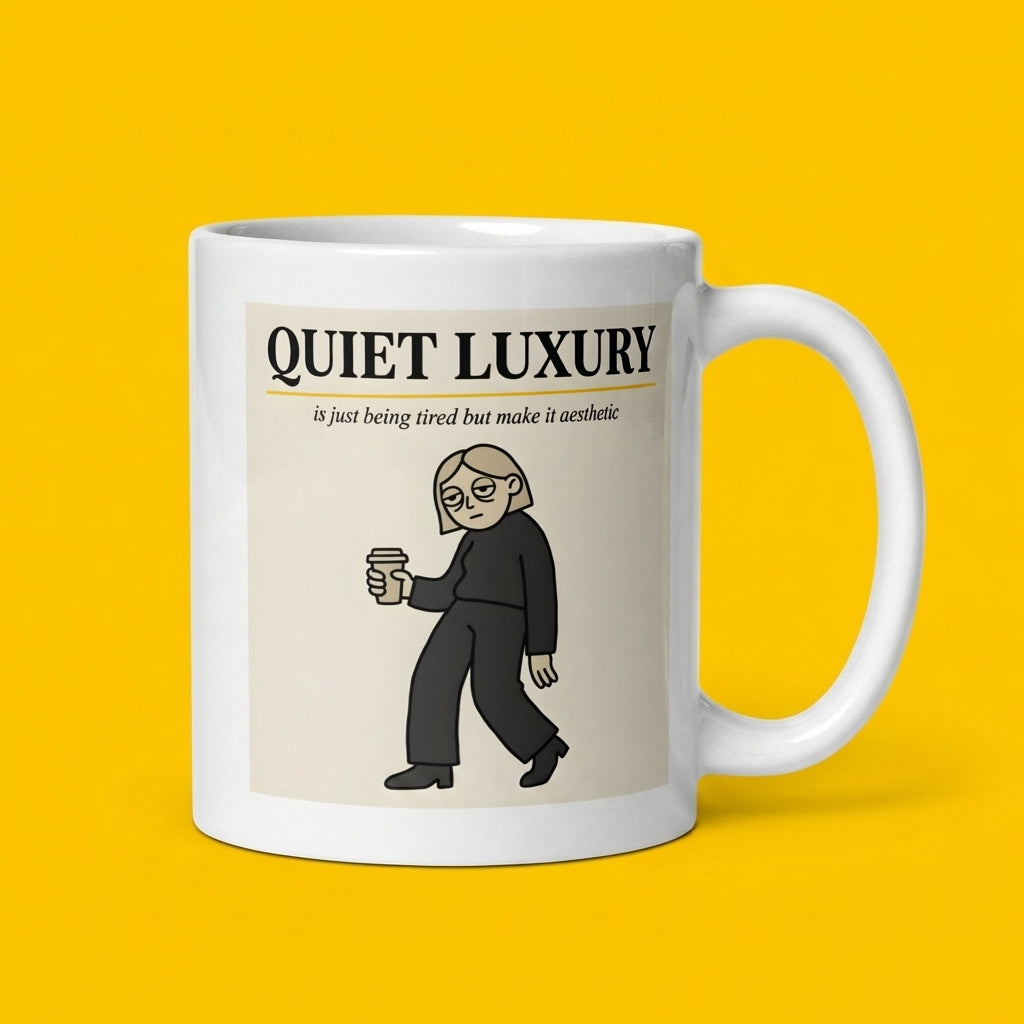 Quiet Luxury Funny Aesthetic Coffee Mug for Tired Women