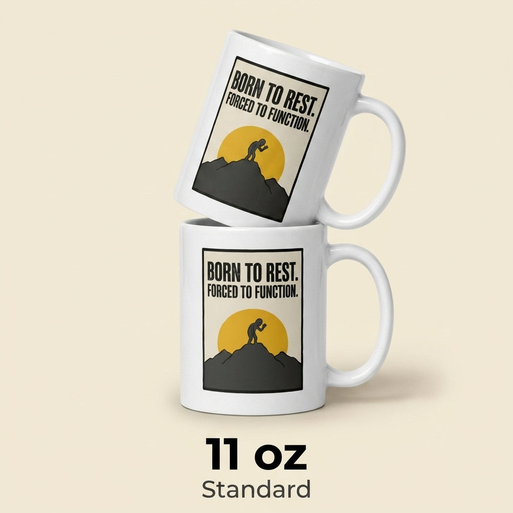 Born to Rest Forced to Function Funny Tired Mug for Introverts