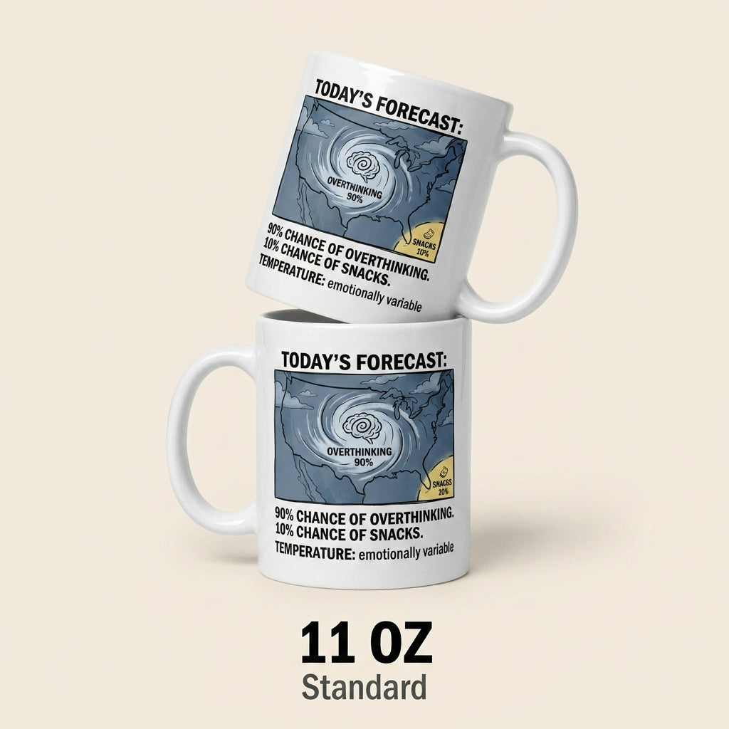 Today’s Forecast Overthinking Snacks Funny Weather Mug Coffee Cup