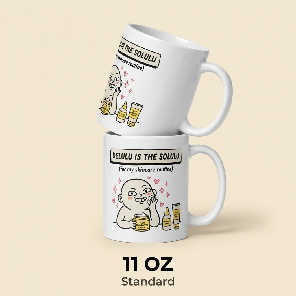 Delulu Is the Solulu Funny Skincare Mug for Beauty Lovers