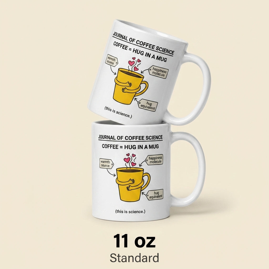 Coffee Hug in a Mug Funny Coffee Science Mug for Coffee Lovers