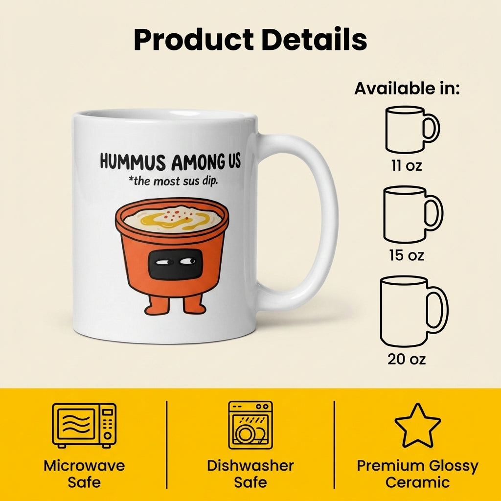 Hummus Among Us Funny Food Pun Mug for Dip Lovers