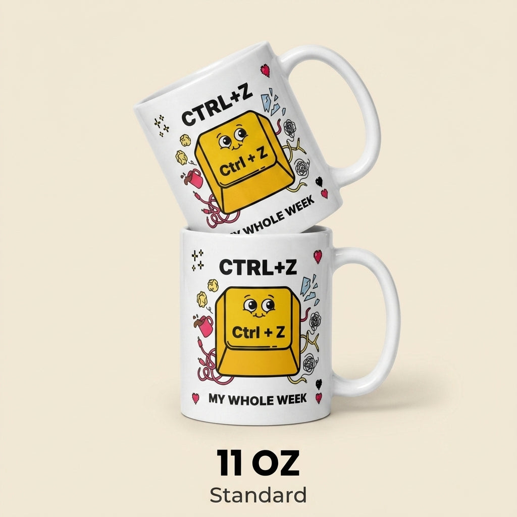 Ctrl Z My Whole Week Funny Office Mug for Coworkers and Overthinkers