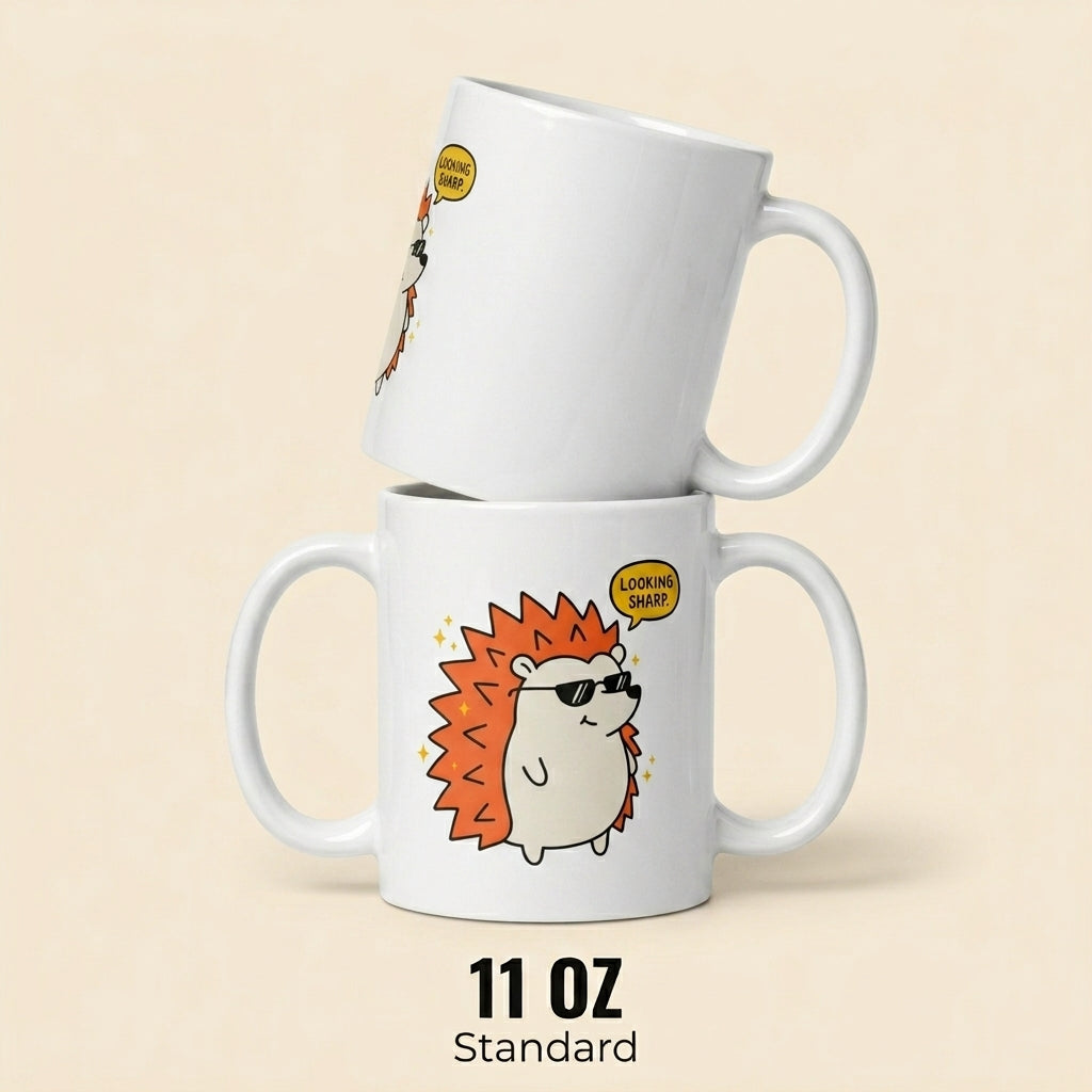 Looking Sharp Funny Hedgehog Mug Cute Animal Coffee Cup Gift