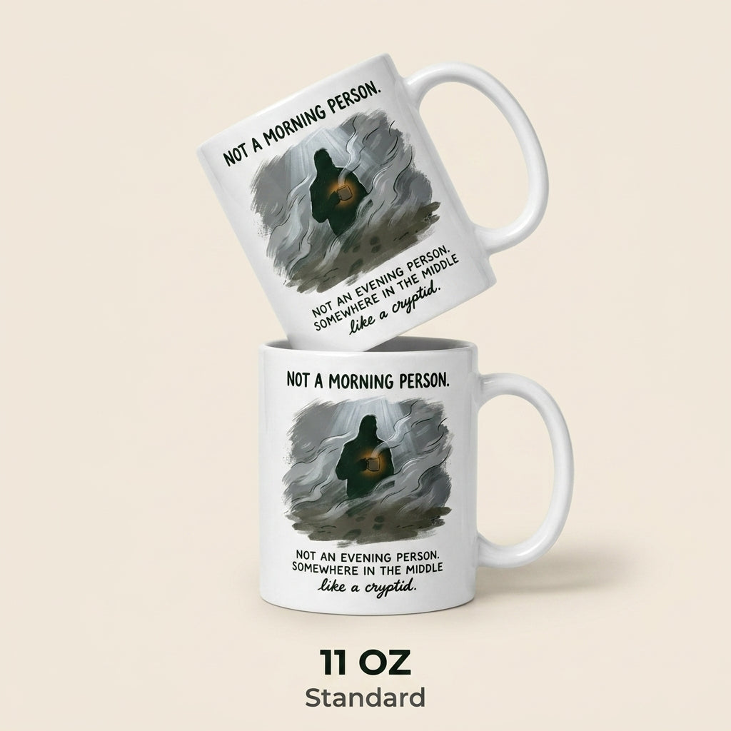 Not a Morning Person Funny Cryptid Mug Introvert Coffee Cup Gift