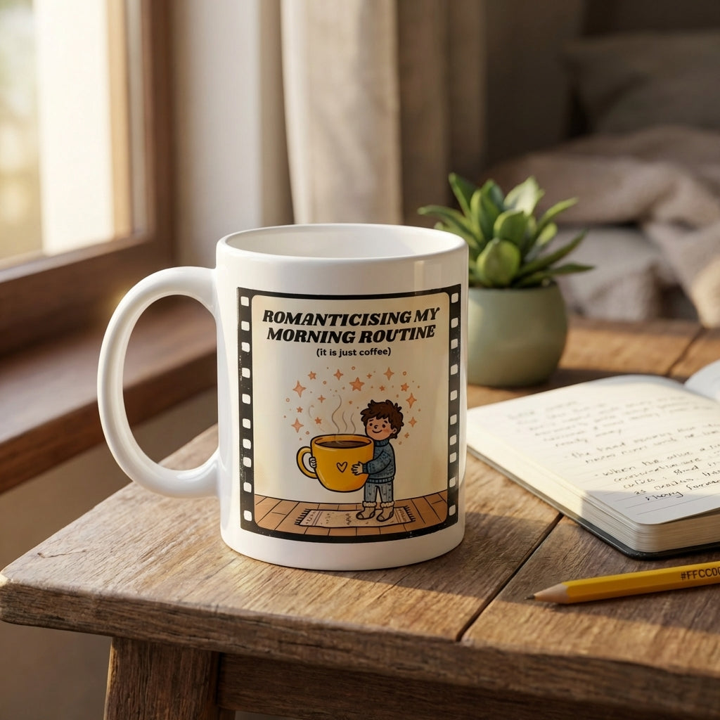 Romanticising My Morning Routine Funny Coffee Mug for Cozy Mornings