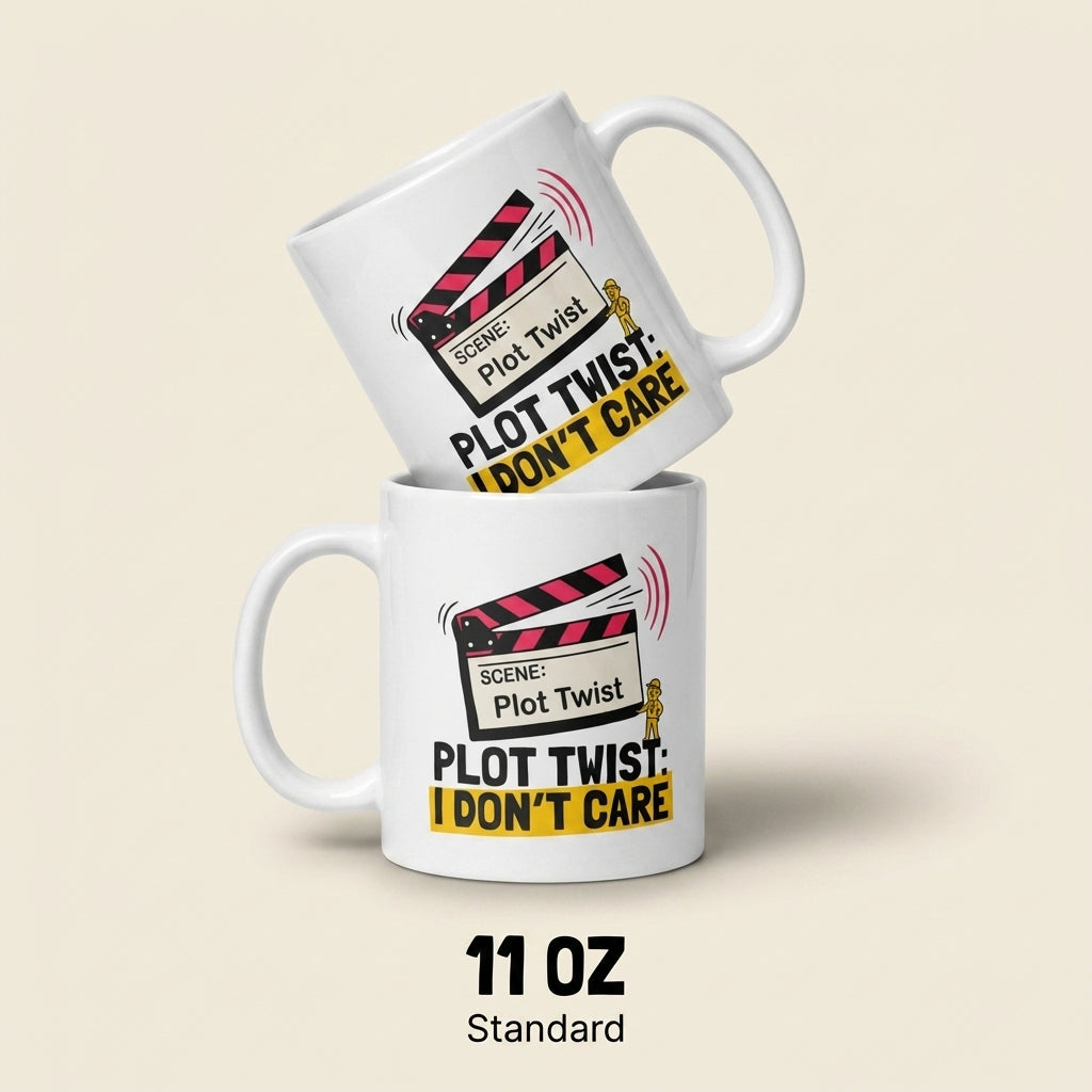 Plot Twist I Don’t Care Funny Sarcastic Mug for Coworkers
