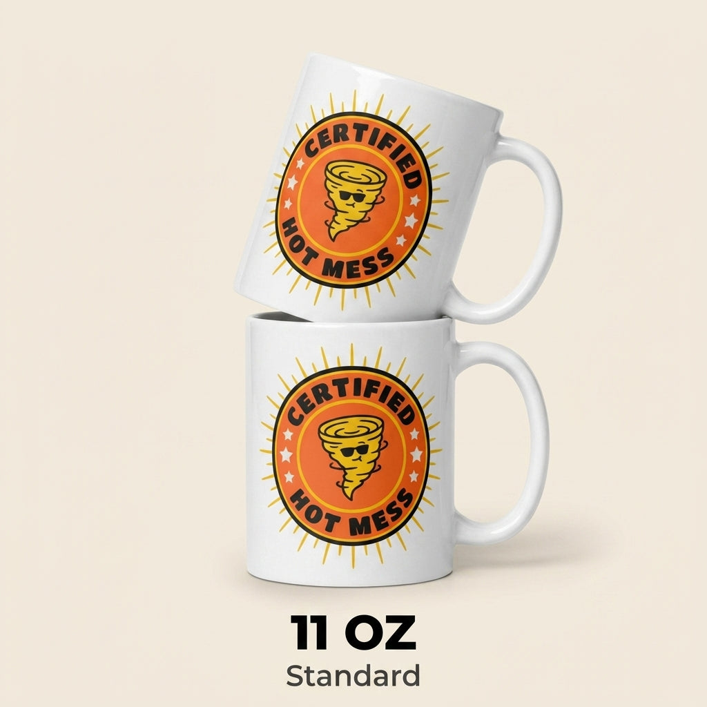 Certified Hot Mess Funny Mug for Chaotic Women and Coworkers