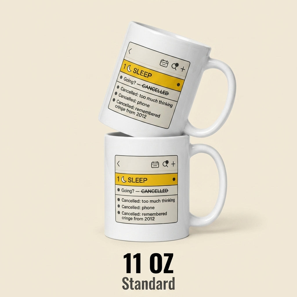 Sleep Cancelled Funny Insomnia Mug for Overthinkers and Night Owls
