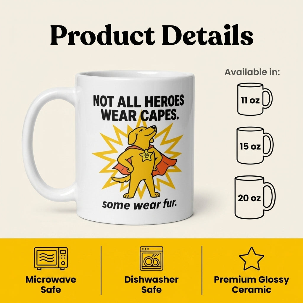 Not All Heroes Wear Capes Some Wear Fur Funny Dog Mug Gift