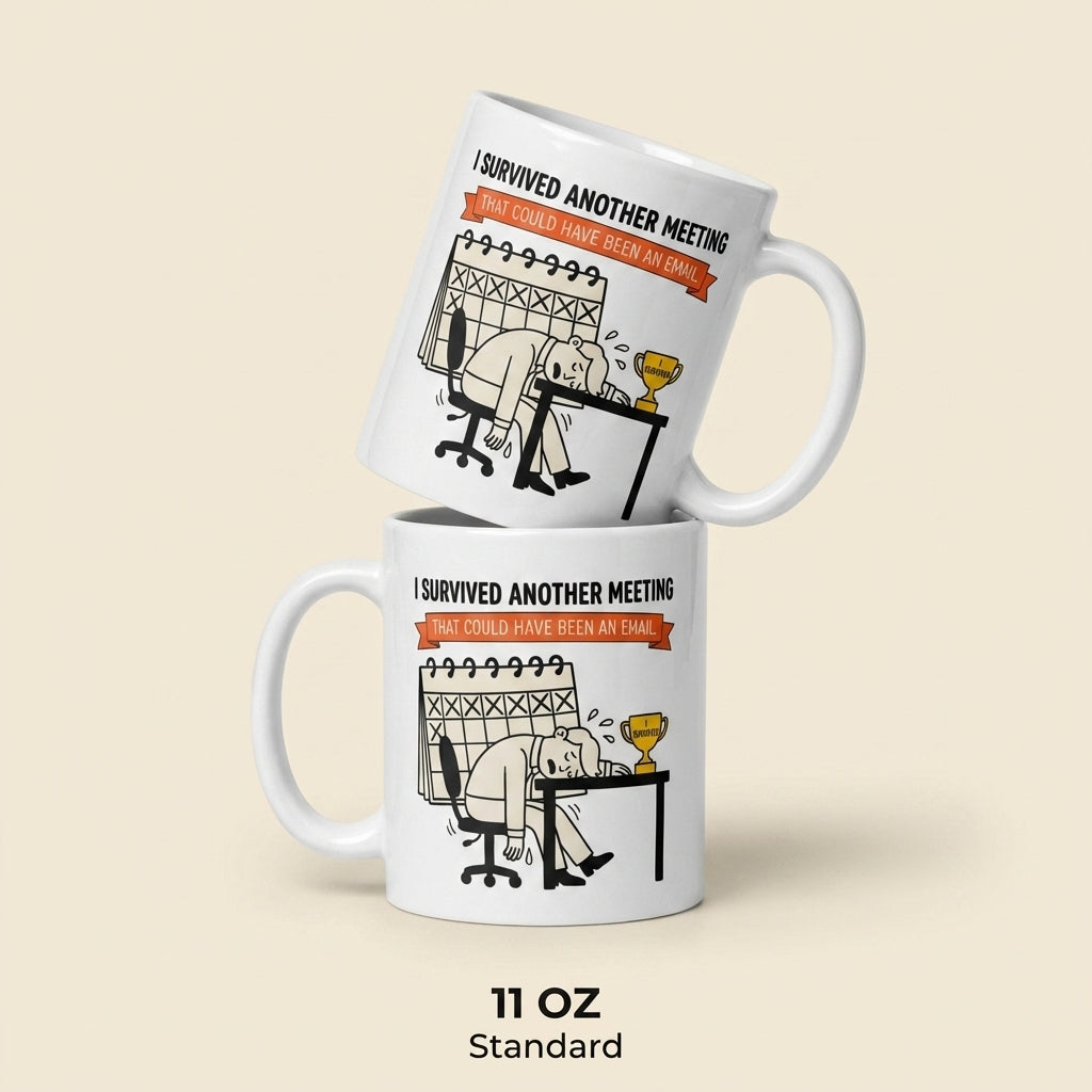 I Survived Another Meeting Funny Office Mug That Could Have Been Email