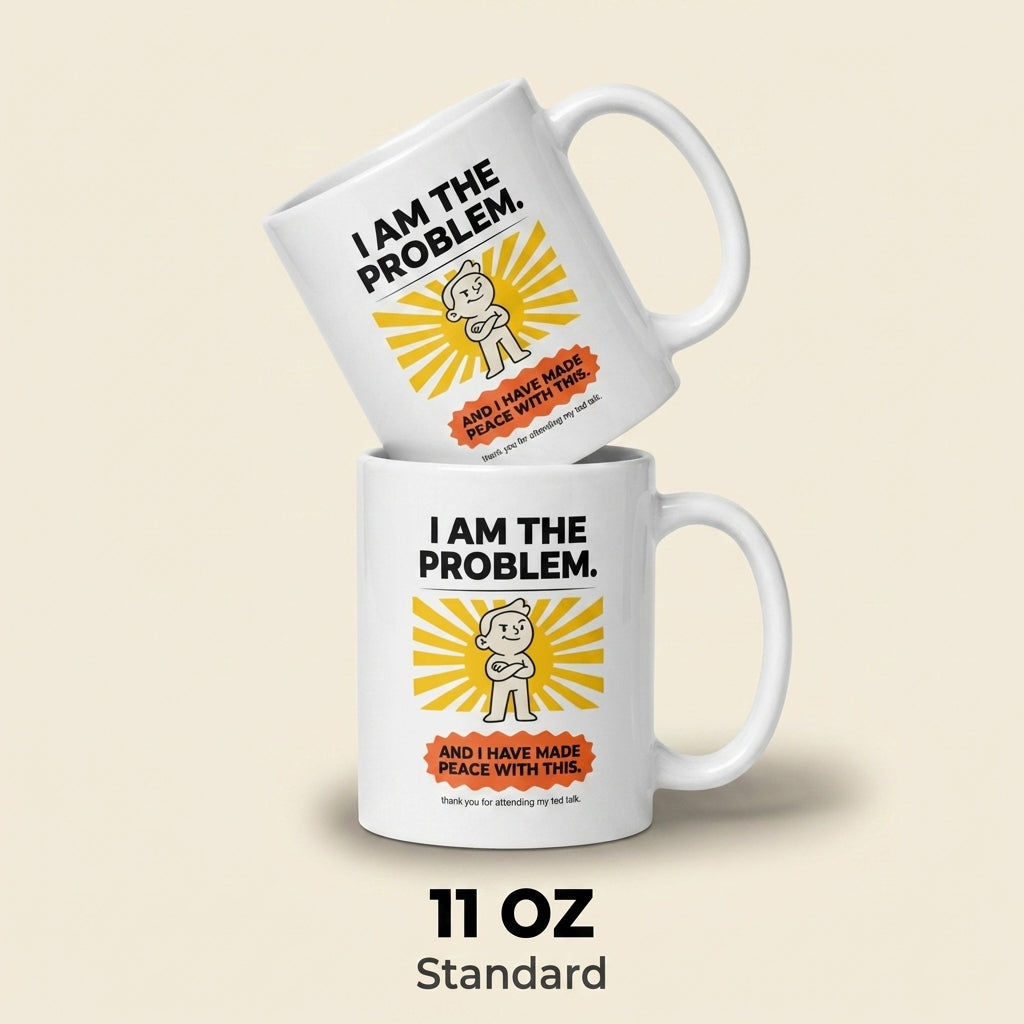 I Am the Problem Funny Sarcastic Mug Self Aware Coffee Cup Gift