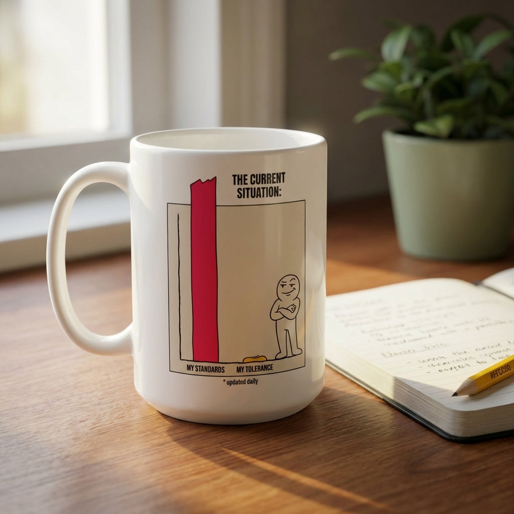 My Standards My Tolerance Funny Sarcastic Mug Relatable Coffee Cup
