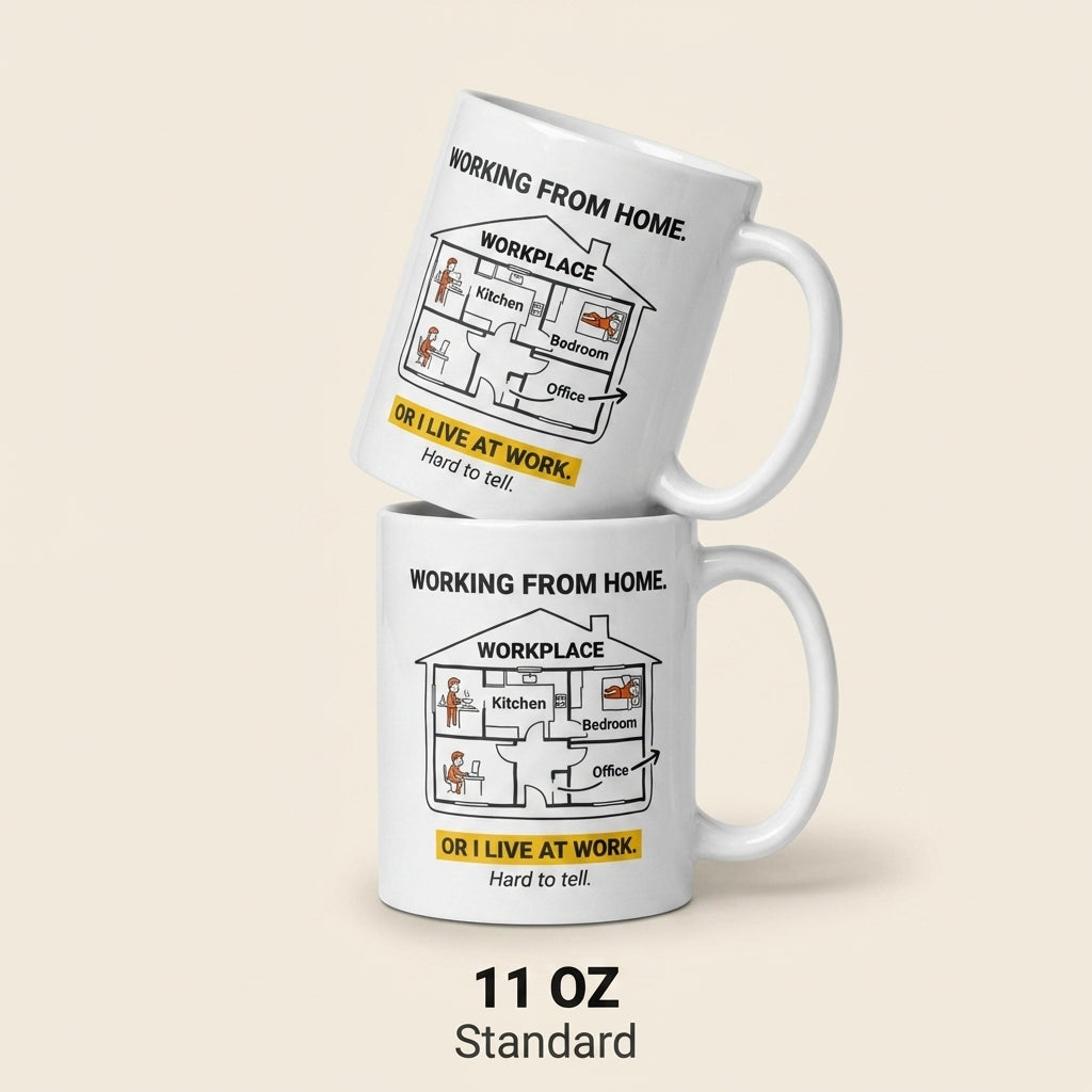 Working From Home or I Live at Work Funny Remote Work Mug