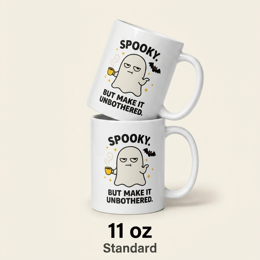 Spooky but Make It Unbothered Funny Ghost Mug for Halloween Lovers