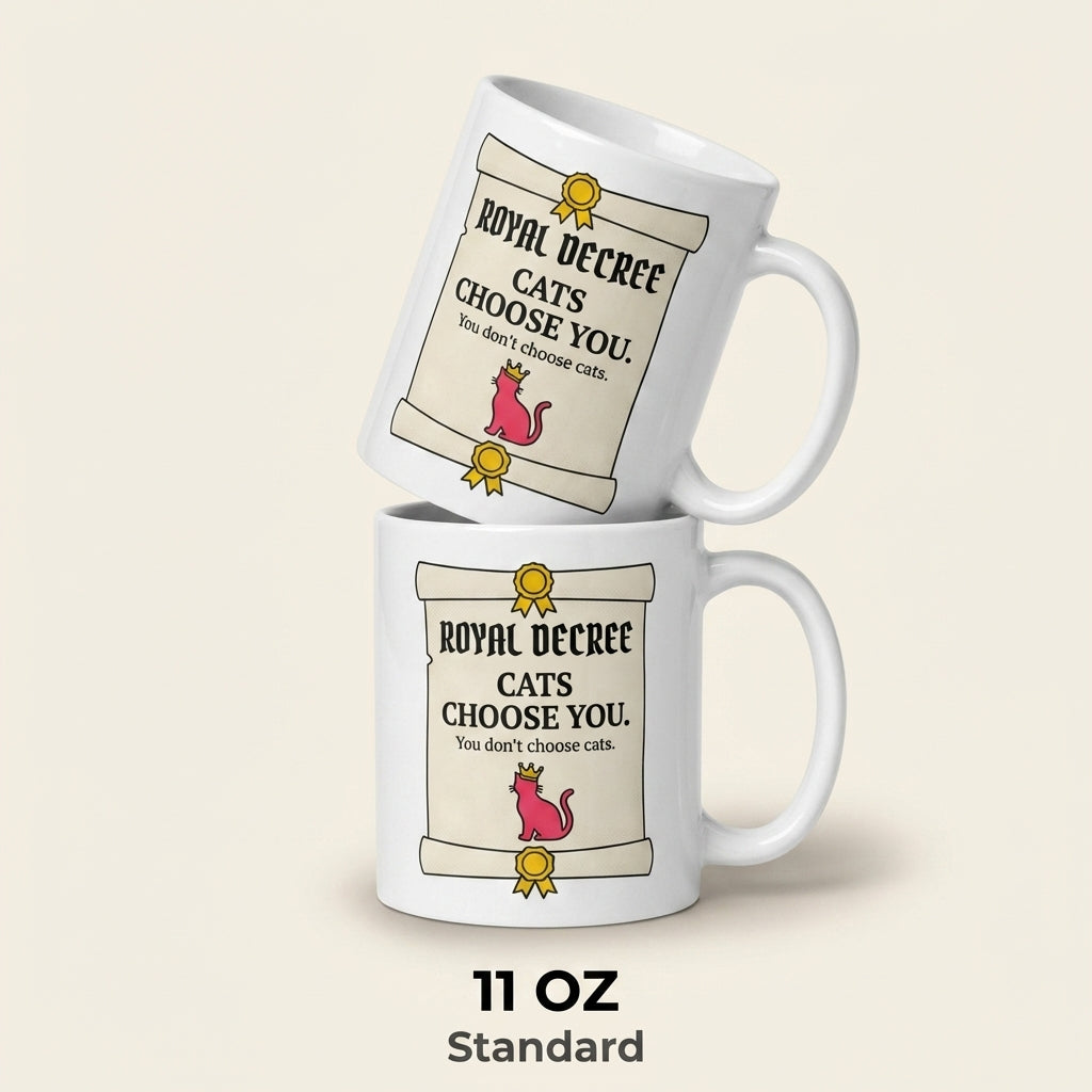 Cats Choose You Funny Cat Mug for Cat Lovers and Pet Parents