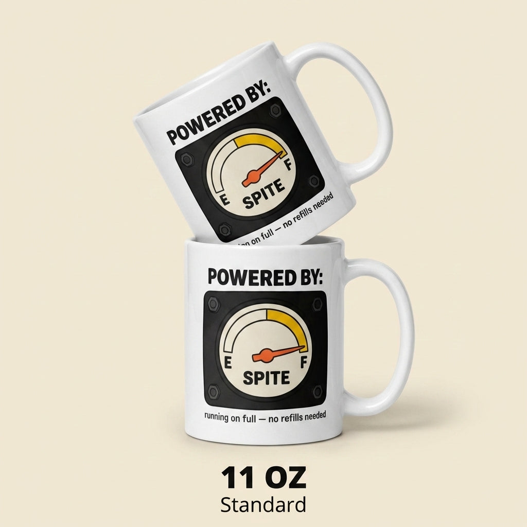 Powered by Spite Funny Sarcastic Coffee Mug for Coworkers
