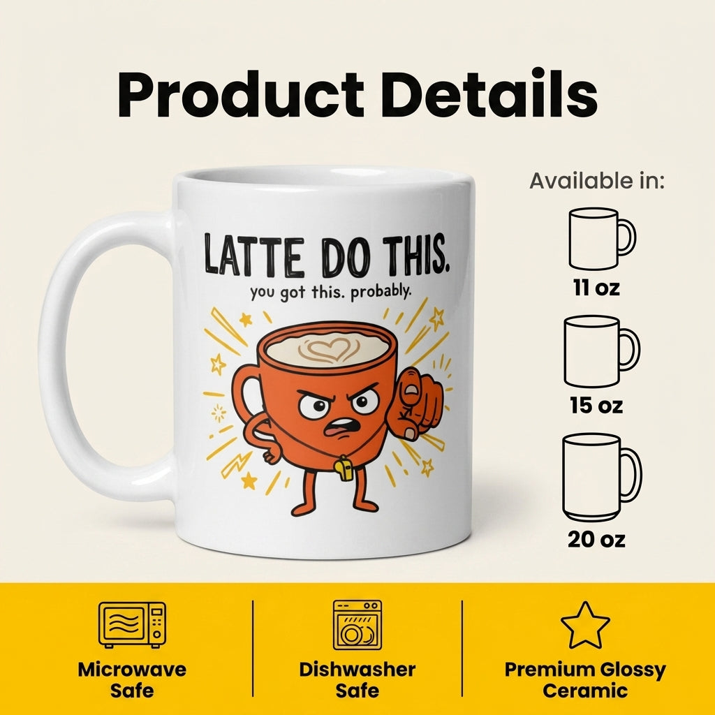 Latte Do This Funny Coffee Motivational Mug for Coffee Lovers