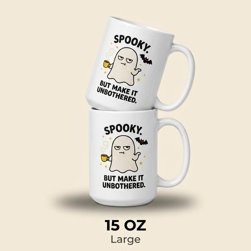 Spooky but Make It Unbothered Funny Ghost Mug for Halloween Lovers