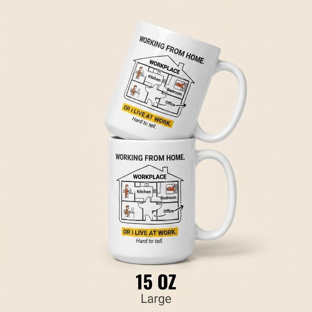 Working From Home or I Live at Work Funny Remote Work Mug