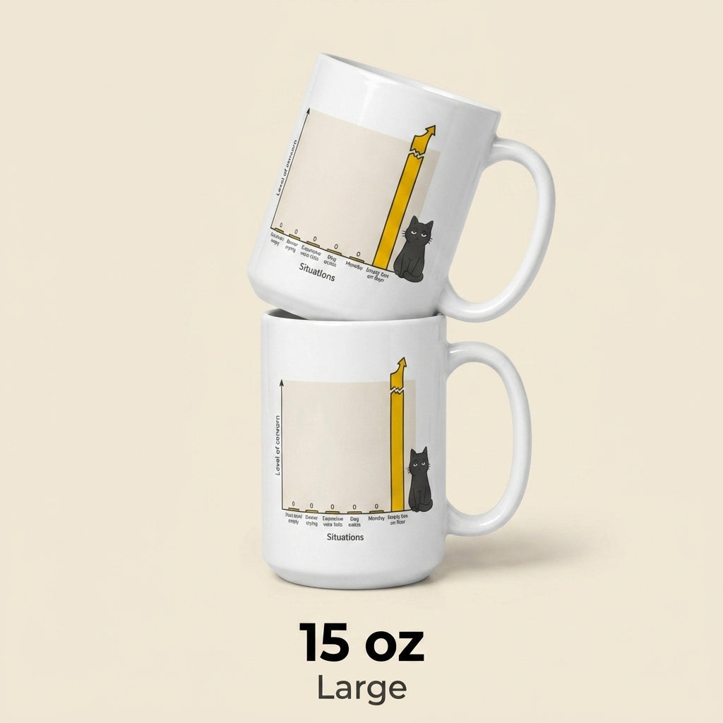 Cat Level of Concern Funny Cat Mug for Cat Lovers and Pet Parents