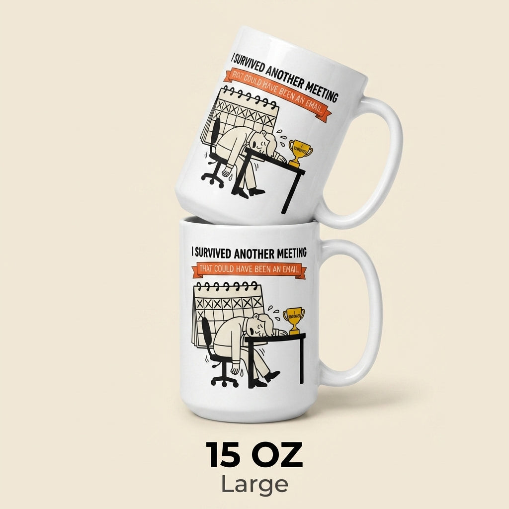 I Survived Another Meeting Funny Office Mug That Could Have Been Email