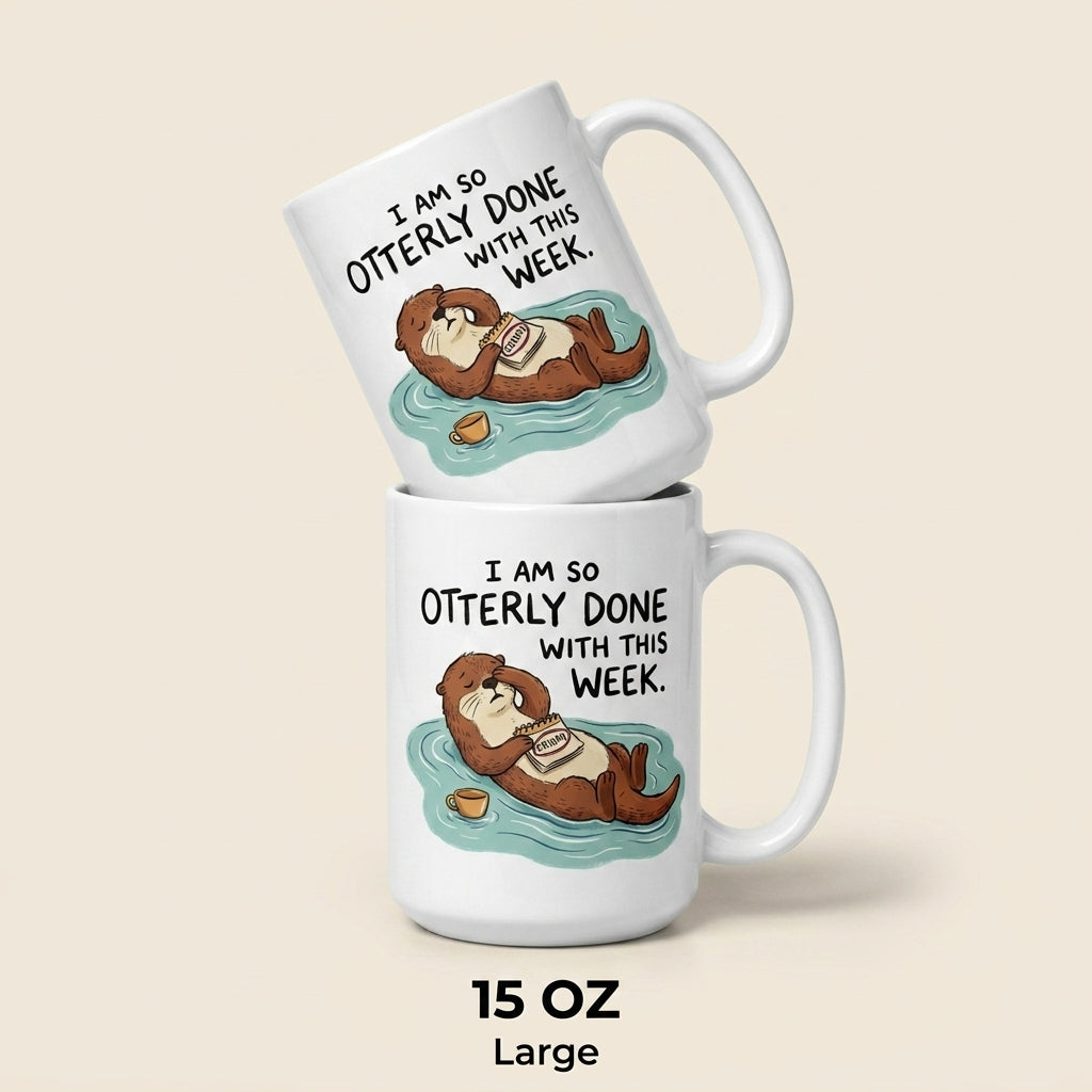 Otterly Done With This Week Funny Otter Mug Friday Mood Gift