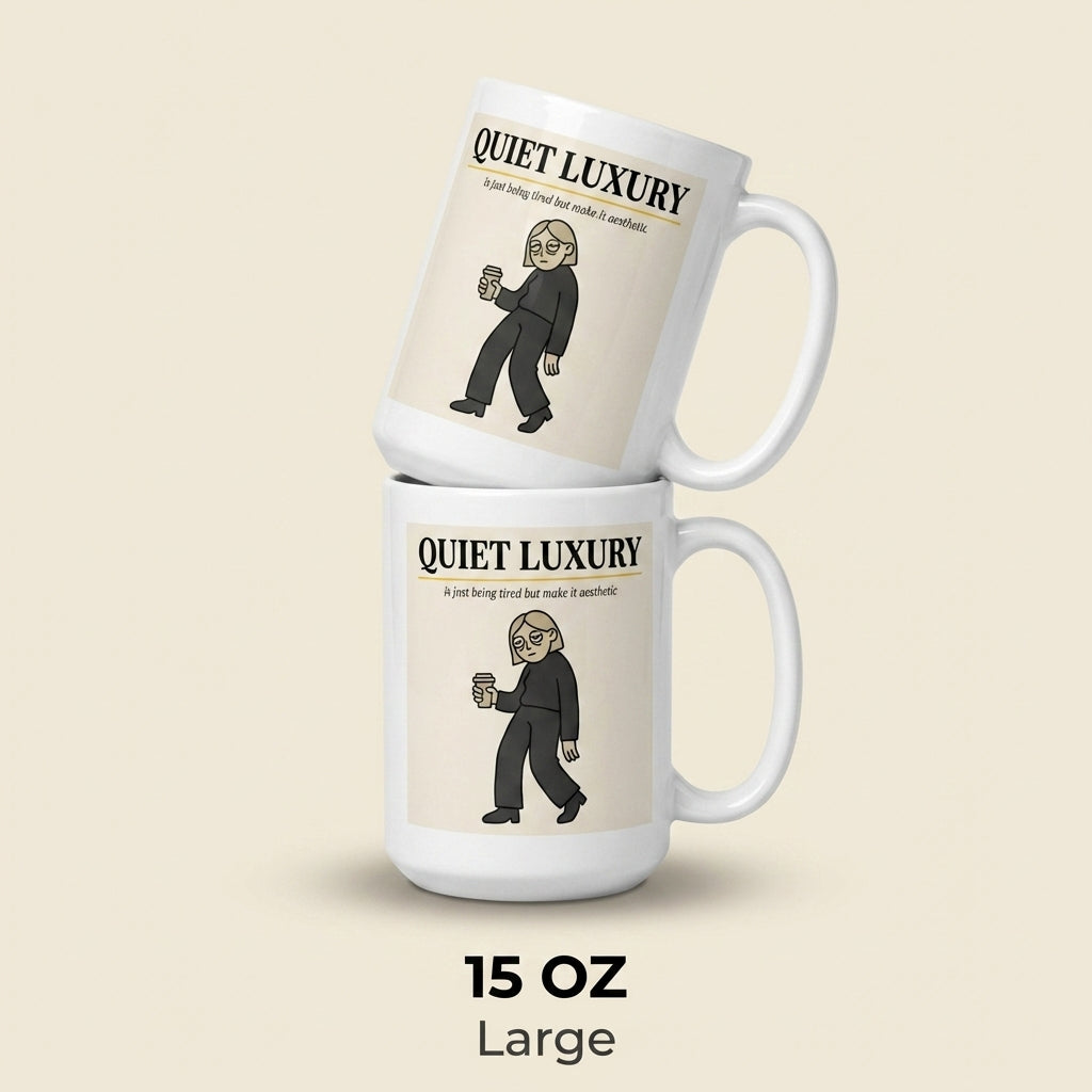 Quiet Luxury Funny Aesthetic Coffee Mug for Tired Women
