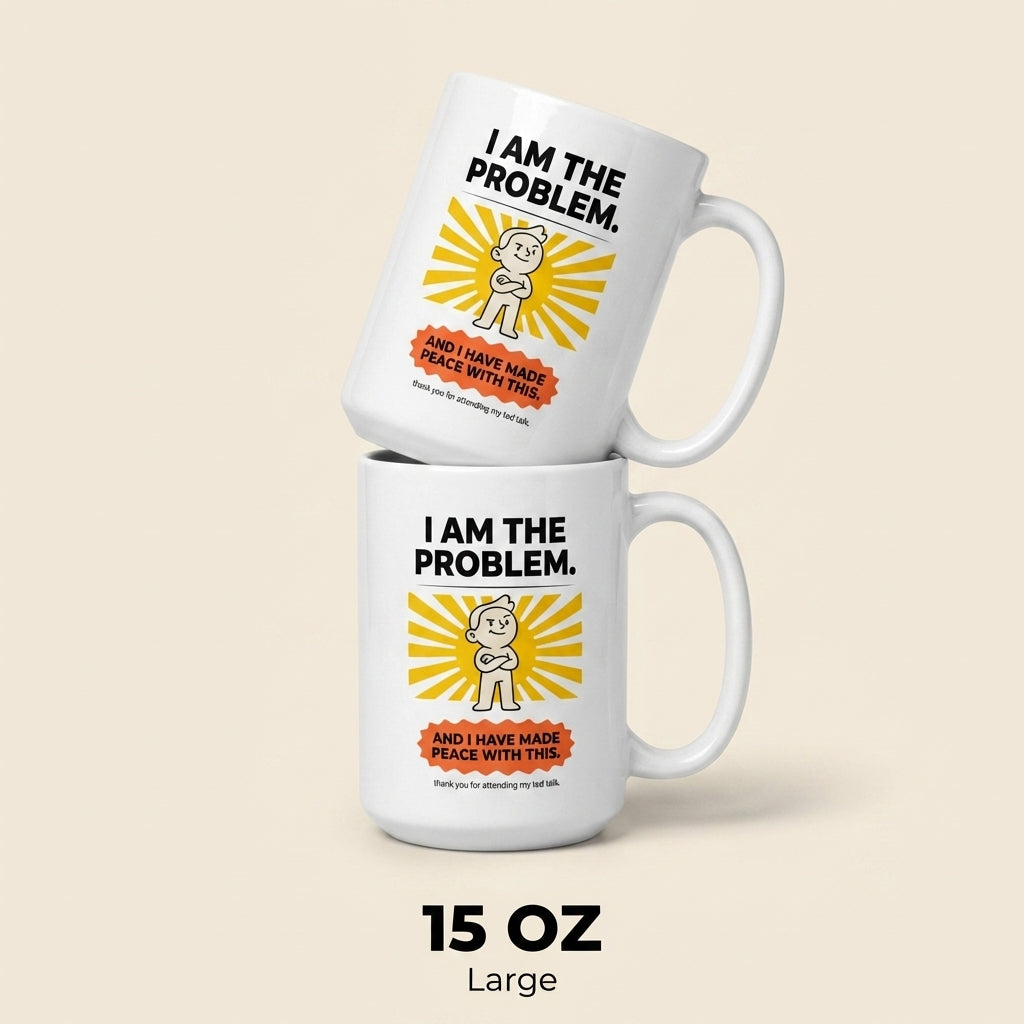 I Am the Problem Funny Sarcastic Mug Self Aware Coffee Cup Gift