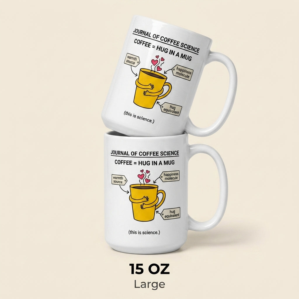 Coffee Hug in a Mug Funny Coffee Science Mug for Coffee Lovers