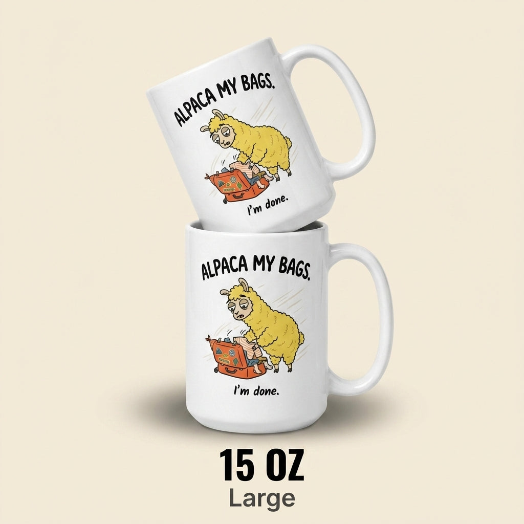 Alpaca My Bags Funny Alpaca Mug Cute Animal Pun Coffee Cup