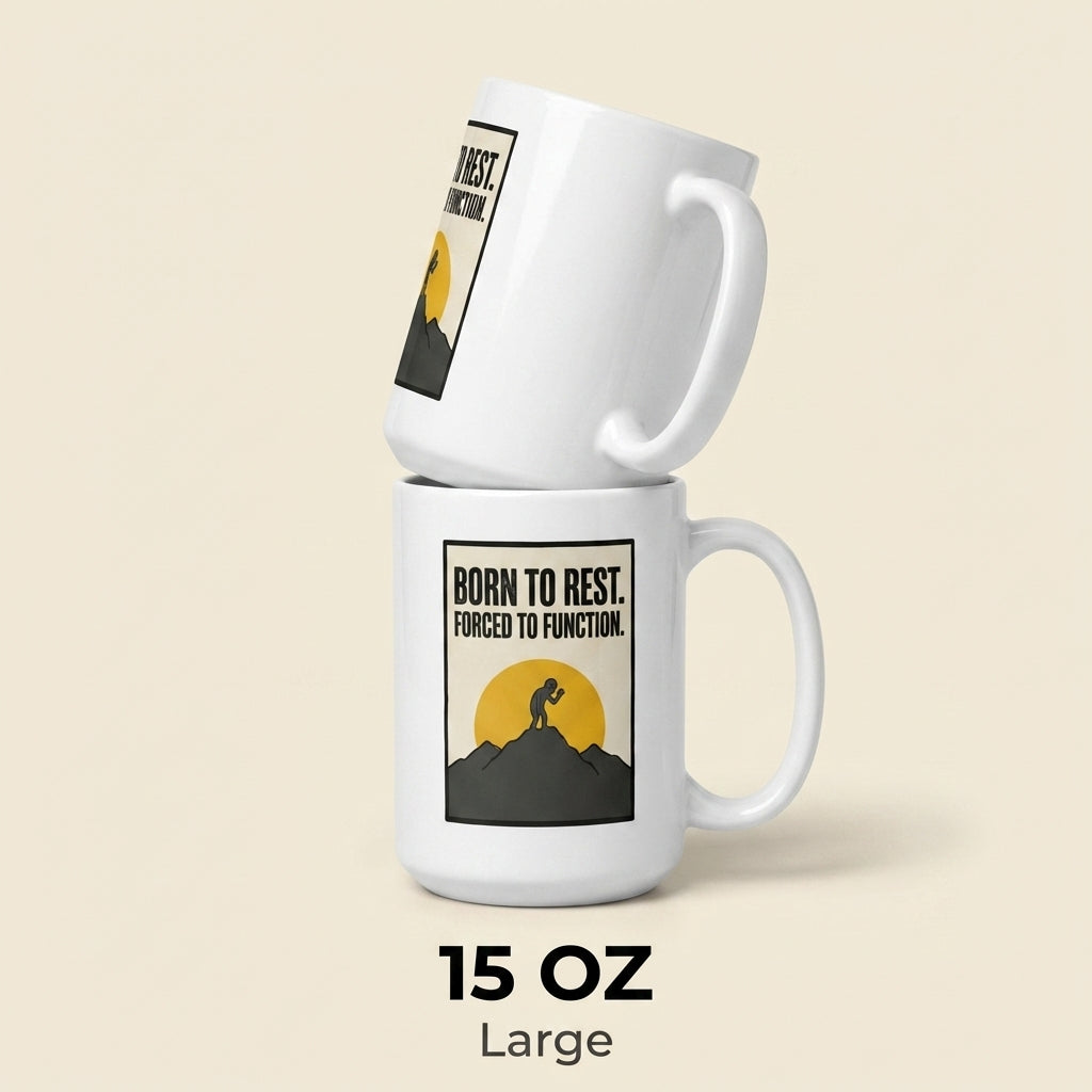 Born to Rest Forced to Function Funny Tired Mug for Introverts