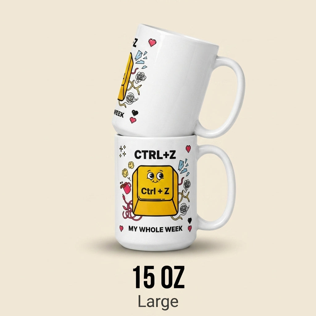 Ctrl Z My Whole Week Funny Office Mug for Coworkers and Overthinkers