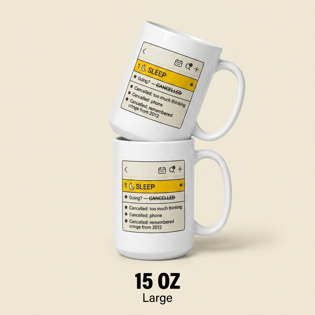 Sleep Cancelled Funny Insomnia Mug for Overthinkers and Night Owls