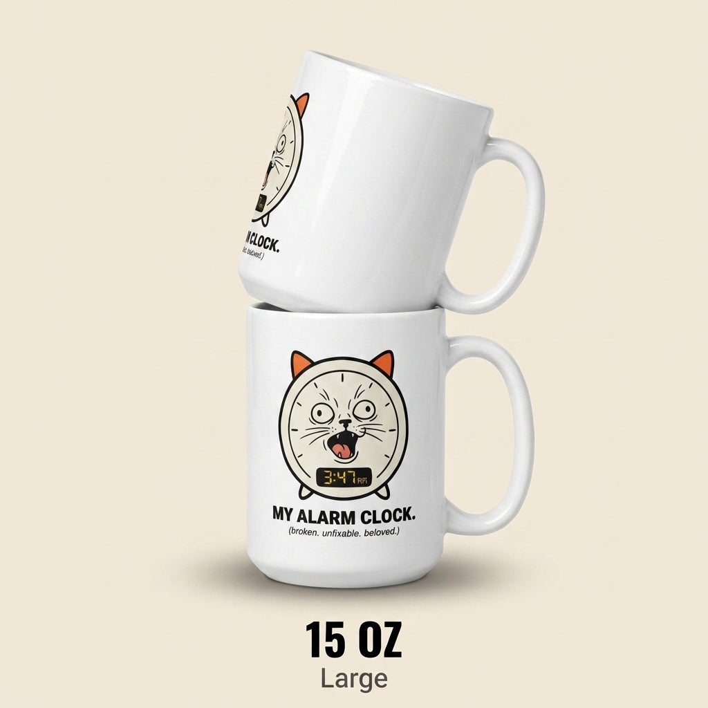 My Alarm Clock Funny Cat Mug for Cat Lovers and Pet Parents