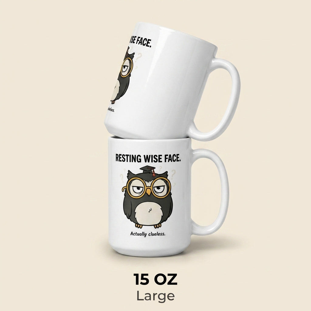 Resting Wise Face Funny Owl Mug Cute Owl Coffee Cup Gift