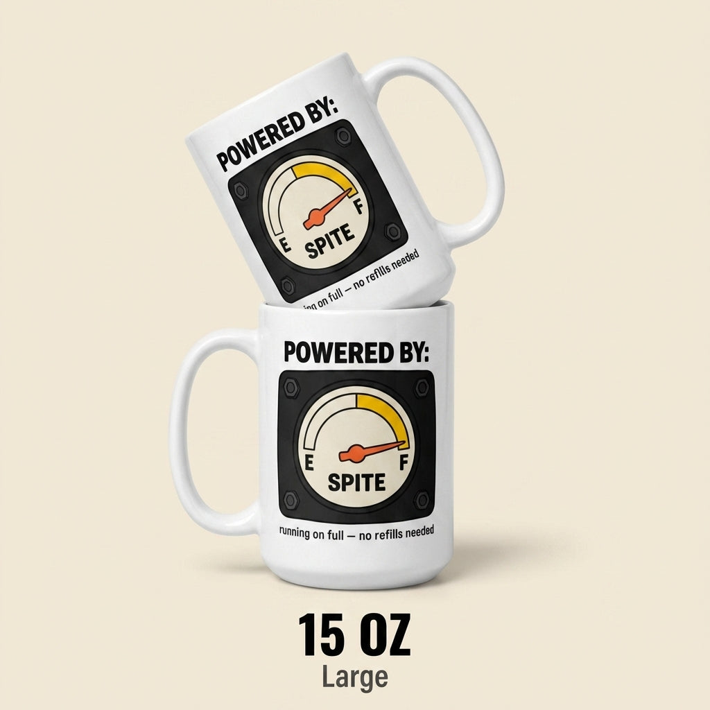 Powered by Spite Funny Sarcastic Coffee Mug for Coworkers