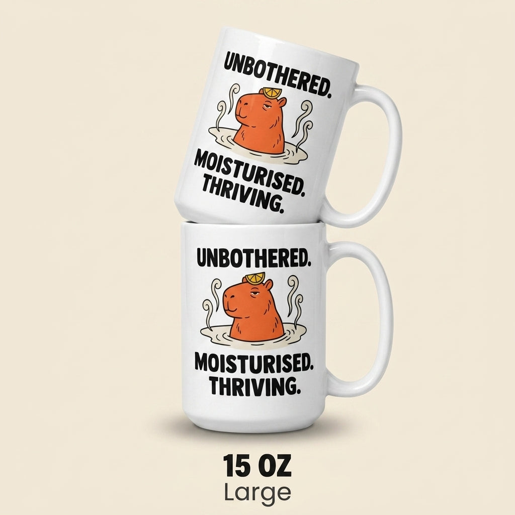 Unbothered Moisturised Thriving Funny Capybara Mug Gift