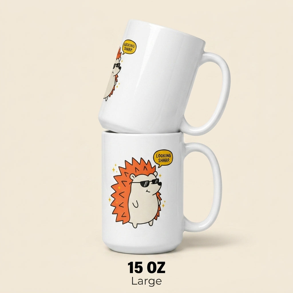 Looking Sharp Funny Hedgehog Mug Cute Animal Coffee Cup Gift