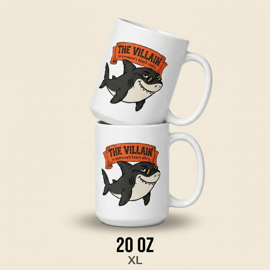 The Villain in Someones Beach Story Funny Shark Mug Gift