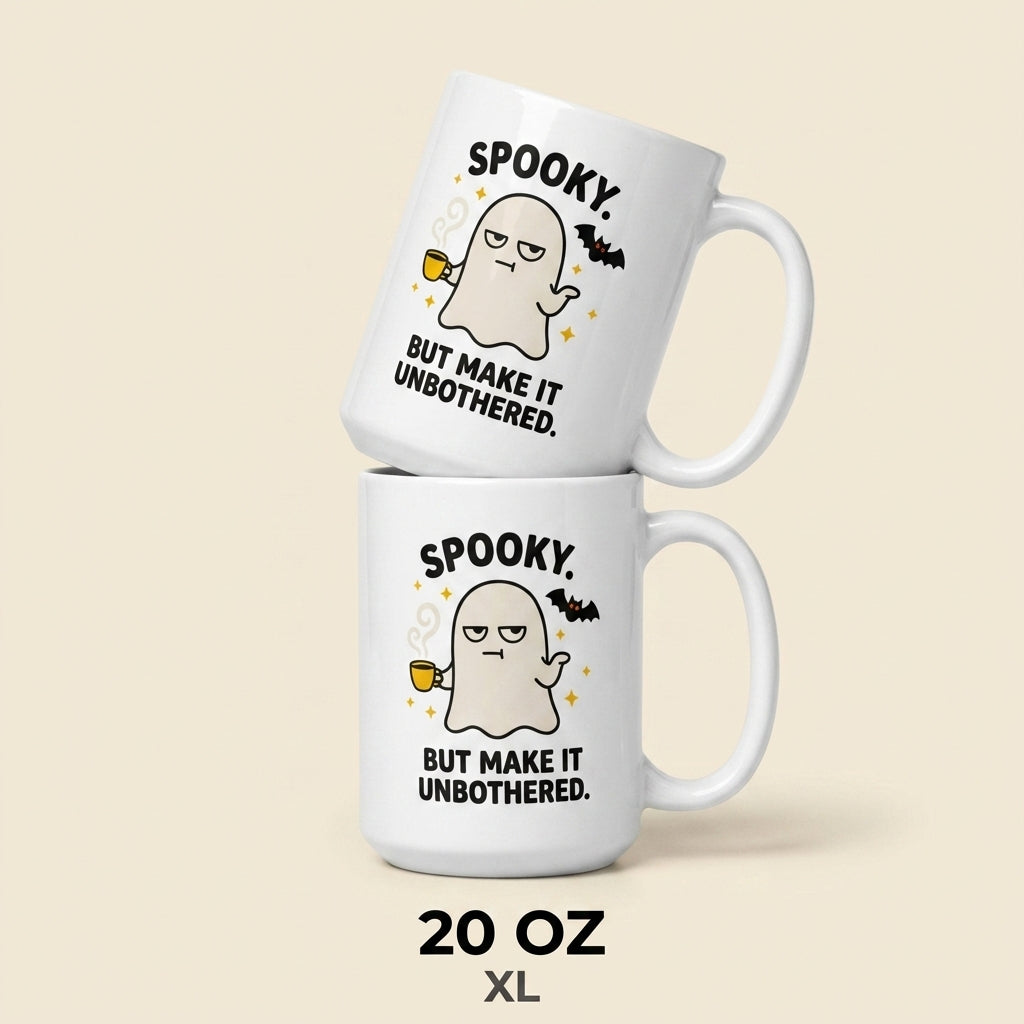 Spooky but Make It Unbothered Funny Ghost Mug for Halloween Lovers
