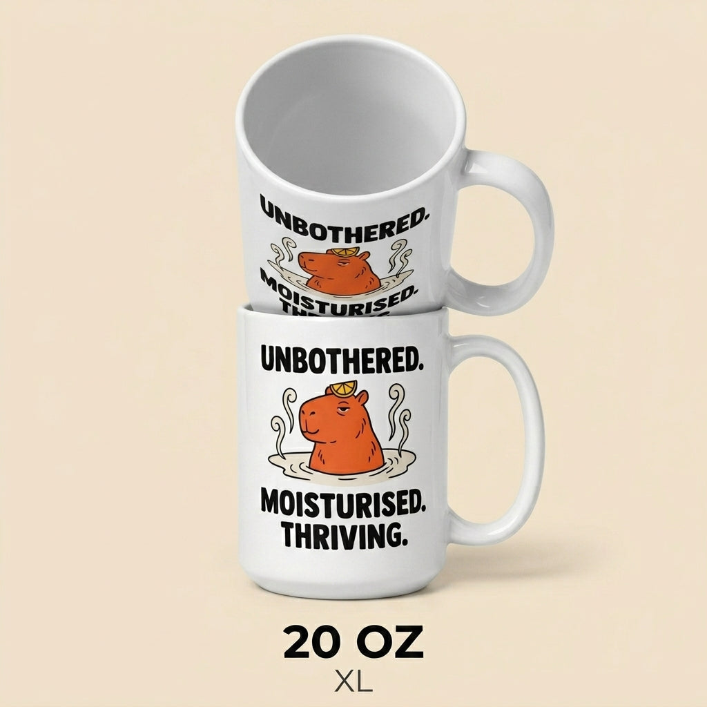 Unbothered Moisturised Thriving Funny Capybara Mug Gift