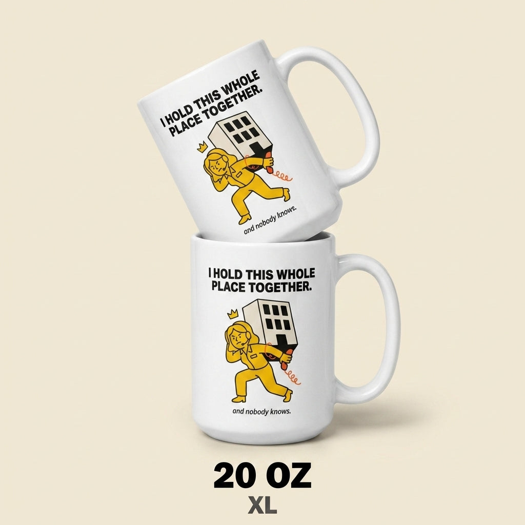I Hold This Whole Place Together Funny Office Mug for Her