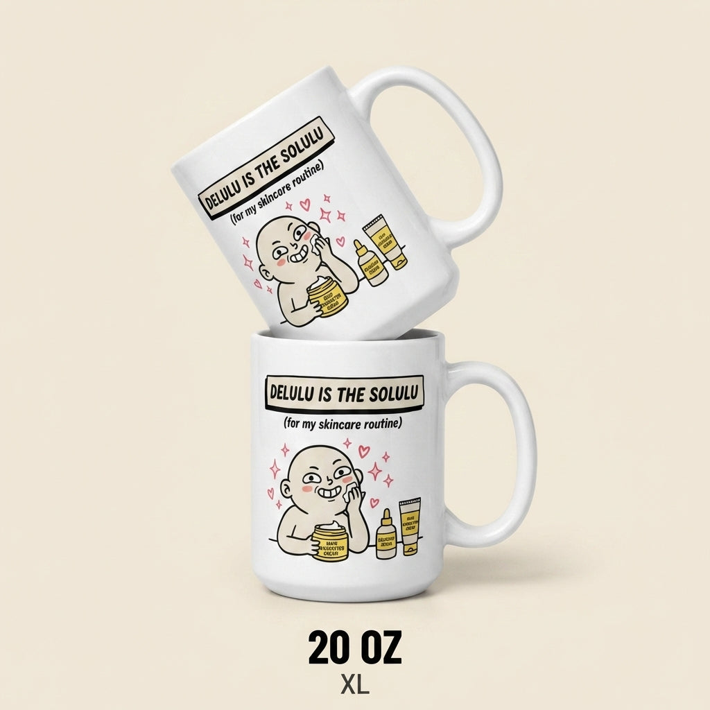 Delulu Is the Solulu Funny Skincare Mug for Beauty Lovers