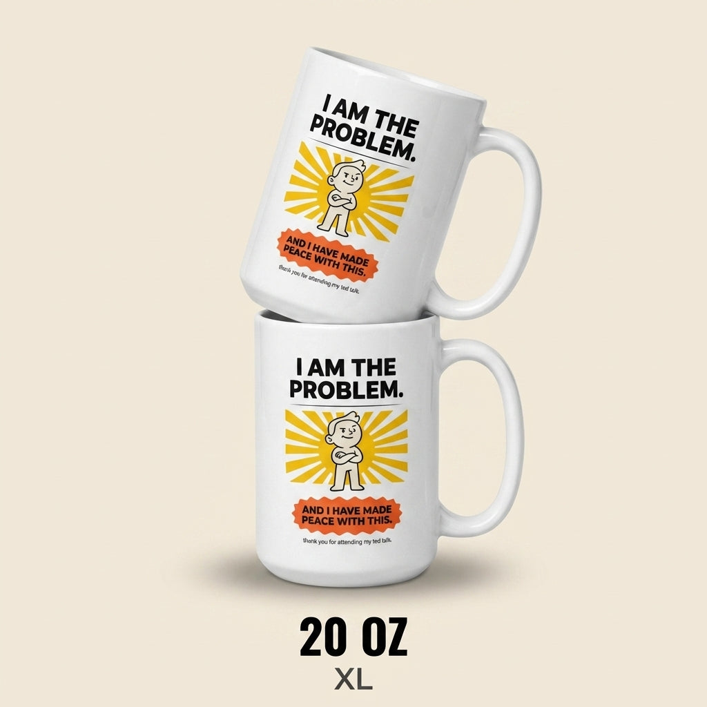 I Am the Problem Funny Sarcastic Mug Self Aware Coffee Cup Gift