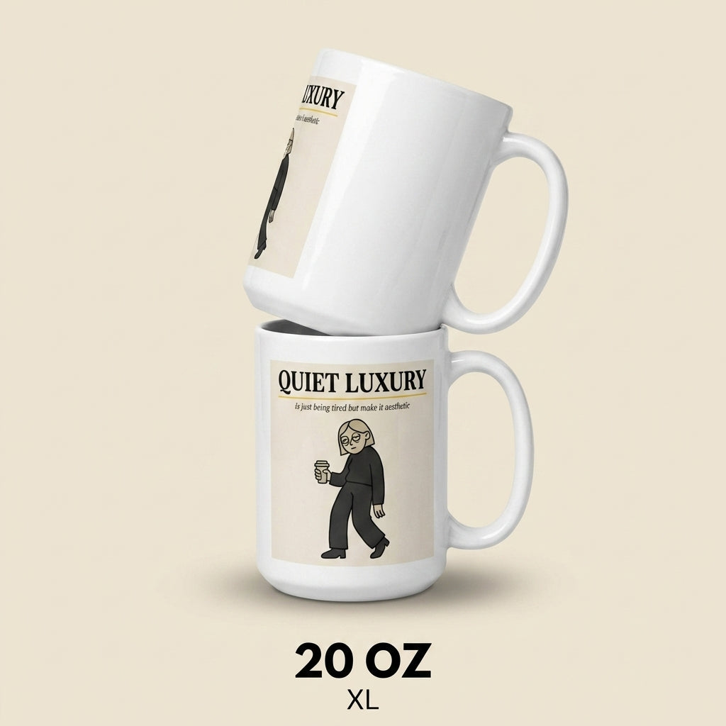Quiet Luxury Funny Aesthetic Coffee Mug for Tired Women