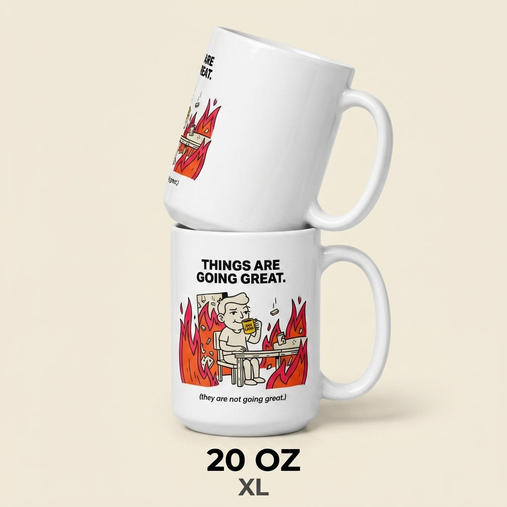 Things Are Going Great Funny This Is Fine Mug Sarcastic Coffee Cup