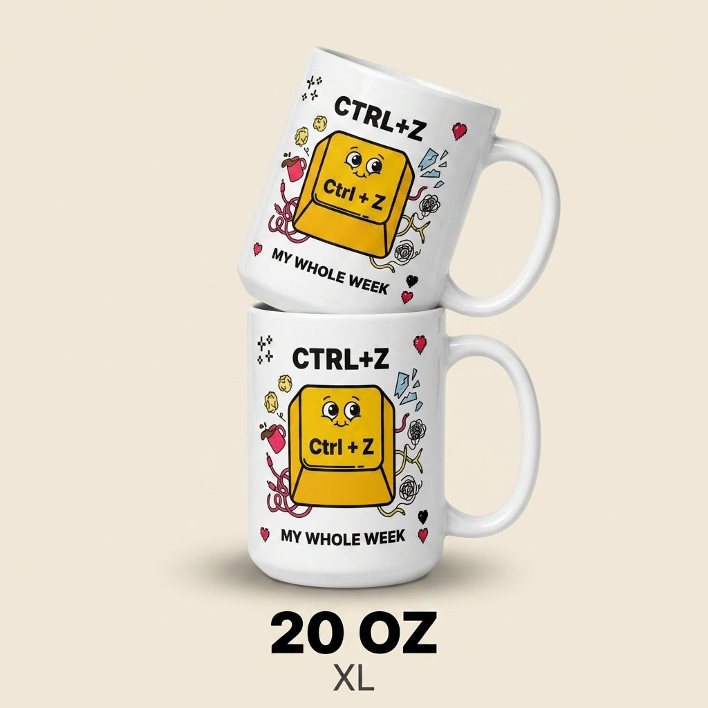Ctrl Z My Whole Week Funny Office Mug for Coworkers and Overthinkers