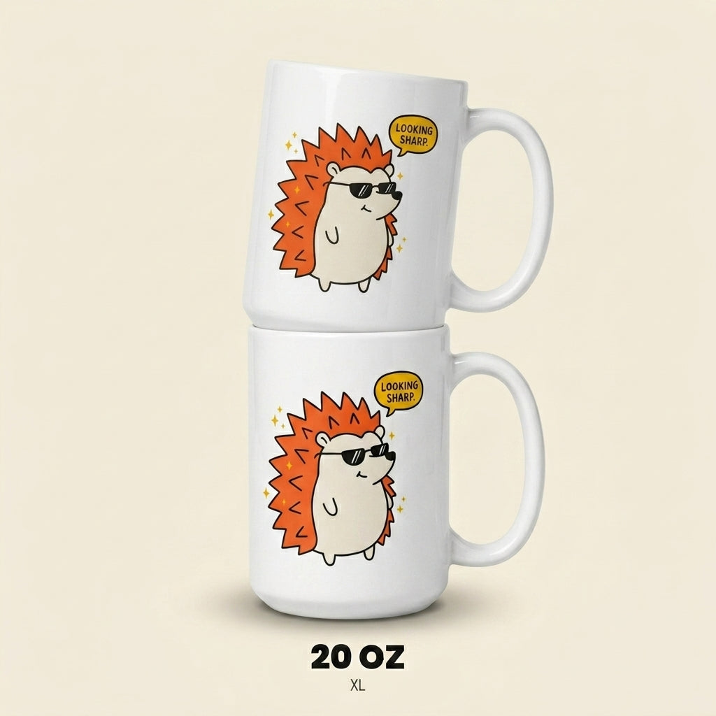 Looking Sharp Funny Hedgehog Mug Cute Animal Coffee Cup Gift