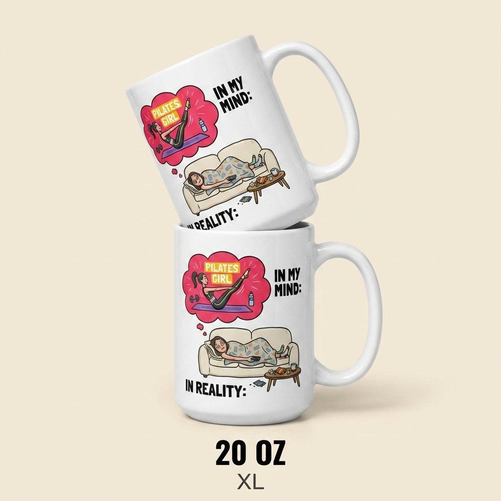 Pilates Girl in My Mind Funny Fitness Mug for Women